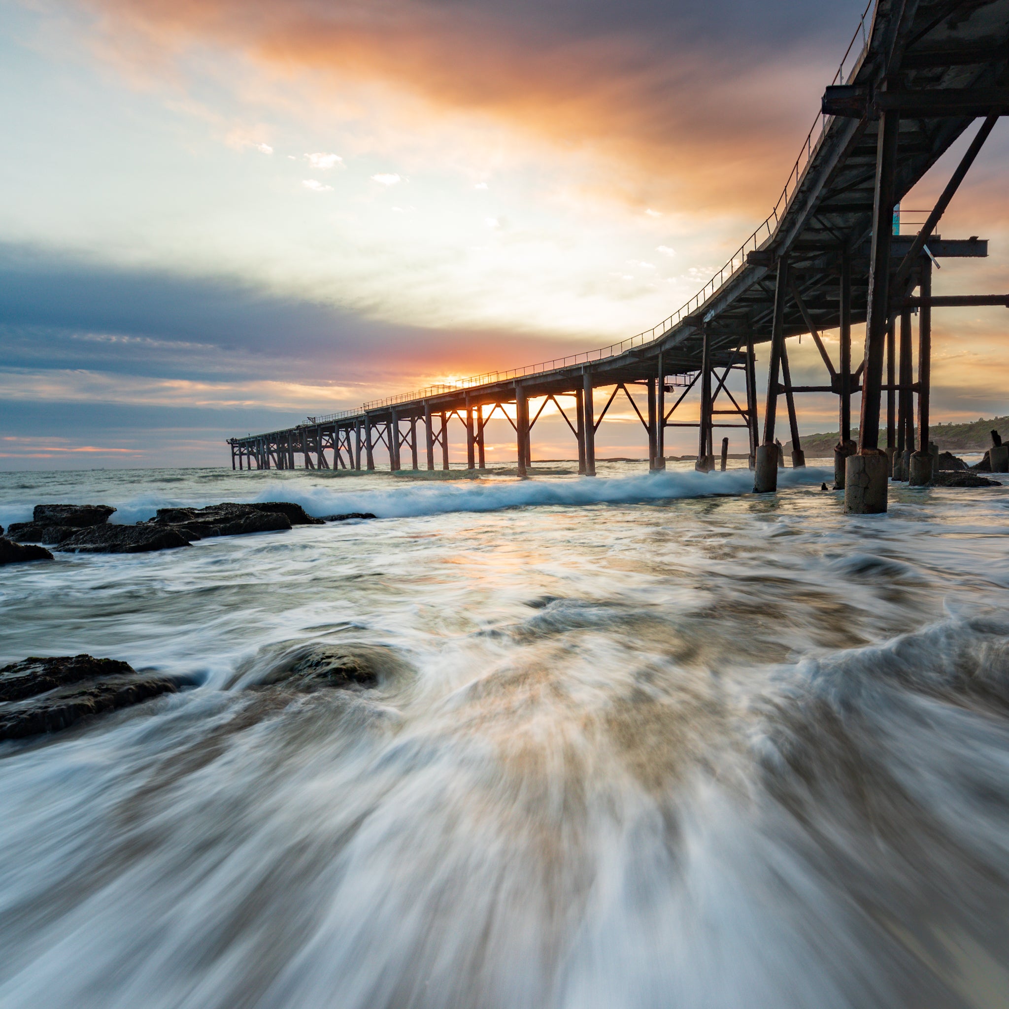 Industrial Dawn: Sunrise at Catherine Hill Bay